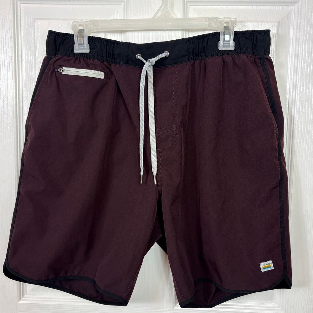 Vuori Men's Banks Shorts Burgundy Maroon Unlined Size XL